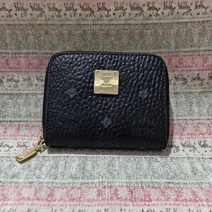 MCM Black Zipper Small Wallet